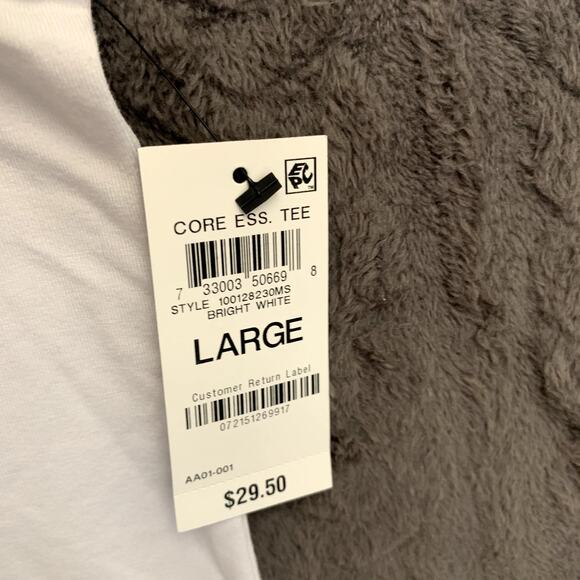 Alfani White Drop Hem Crew Neck Short Sleeve Stretchy T Shirt Women's Size L NWT - Picture 3 of 7